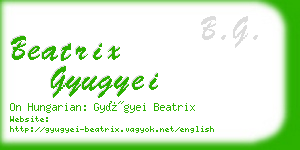 beatrix gyugyei business card